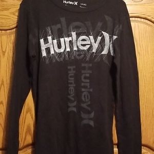Men's black Hurley waffle shirt.